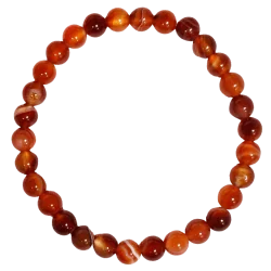 Bracelet en cornaline perles rondes 6mm - créativité | Dans les yeux de Gaïa