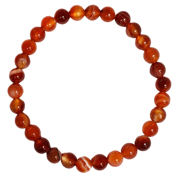 Bracelet en cornaline perles rondes 6mm - créativité | Dans les yeux de Gaïa