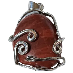 Pendentif Dolomite Serti sur Métal Argenté -  Ancrage | Dans les Yeux de Gaïa