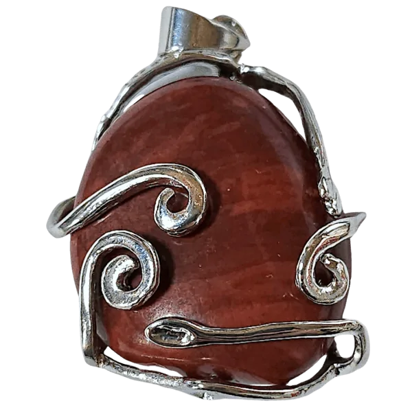 Pendentif Dolomite Serti sur Métal Argenté -  Ancrage | Dans les Yeux de Gaïa