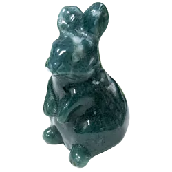 Petit Lapin en Agate Mousse - Animal totem | Dans les Yeux de Gaïa