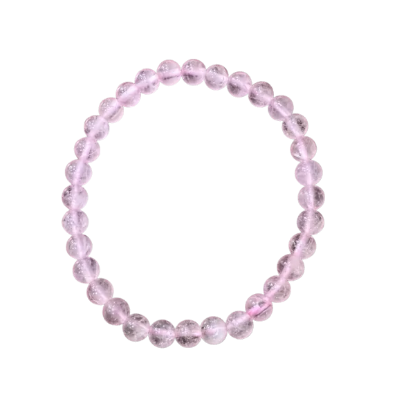 Bracelet en Quartz rose perles 6mm - amour | Dans les yeux de Gaïa