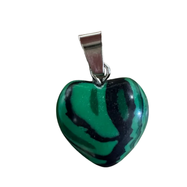 Petit pendentif coeur en Malachite -  Apaisement | Dans les Yeux de Gaïa