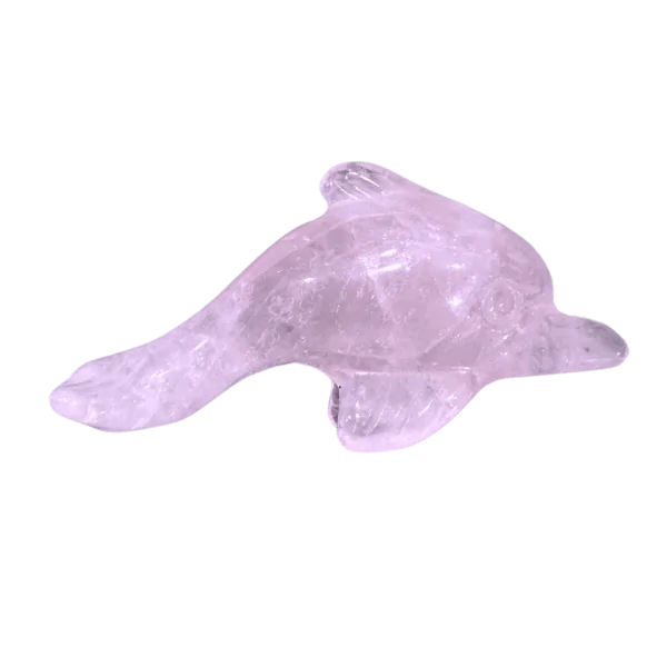 Dauphin en Quartz rose - Amour | Dans les yeux de Gaïa