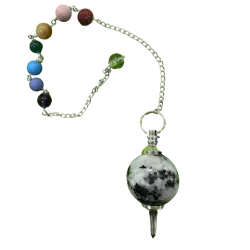 Pendule boule Pierre de Lune 7 Chakras - Intuition | Dans les Yeux de Gaïa