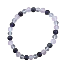 Bracelet Améthyste Quartz Rose Cristal de Roche  6mm - amour | Dans les yeux de Gaïa