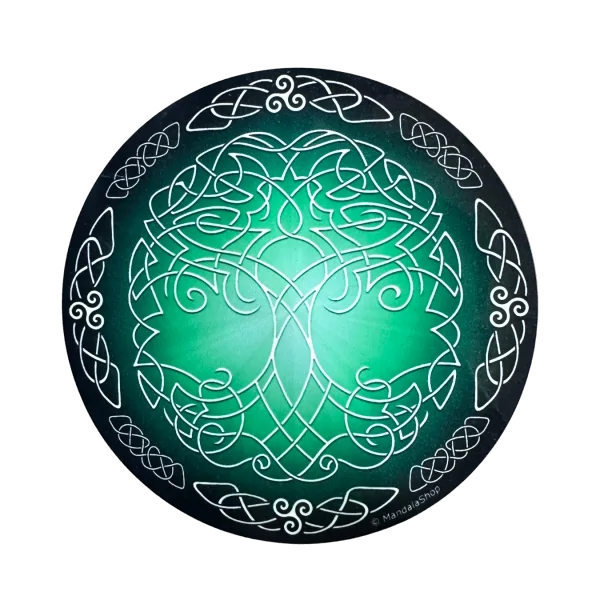 Disque harmonisant en bois Arbre de Vie Vert - Énergie  | Dans les Yeux de Gaïa