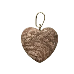 Petit pendentif coeur en Jaspe Paysage -  Ancrage | Dans les Yeux de Gaïa