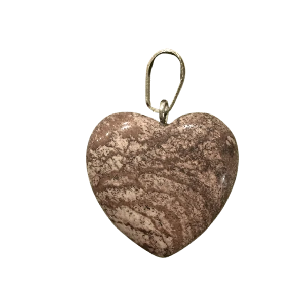 Petit pendentif coeur en Jaspe Paysage -  Ancrage | Dans les Yeux de Gaïa