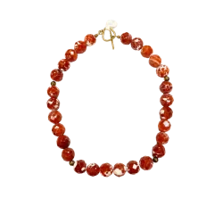Collier Agate Feu - Bonheur | Dans les yeux de Gaïa