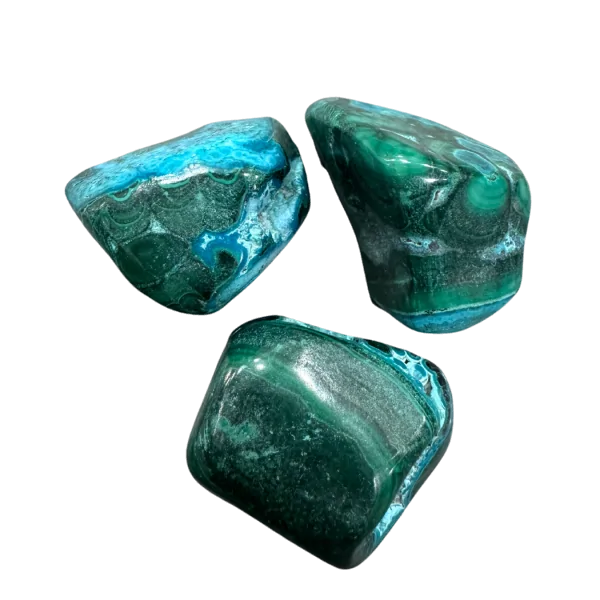 Pierre Roulée Chrysocolle Malachite - Confiance | Dans les Yeux de Gaïa
