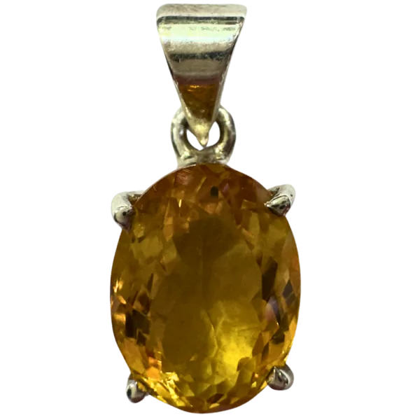 Pendentif en Citrine véritable - Argent 925 | Dans les Yeux de Gaïa