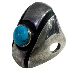 Bague Turquoise en argent 925 - BTQ6 - Communication | Dans les Yeux de Gaïa