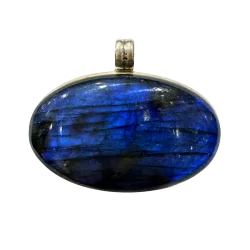 Pendentif en Labradorite sertie en Argent PLA70 - Émotions | Dans les Yeux de Gaïa