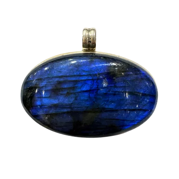 Pendentif en Labradorite sertie en Argent PLA70 - Émotions | Dans les Yeux de Gaïa