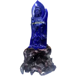 Sculpture Kuan-Yin en Lapis Lazuli - Communication | Dans les yeux de Gaïa