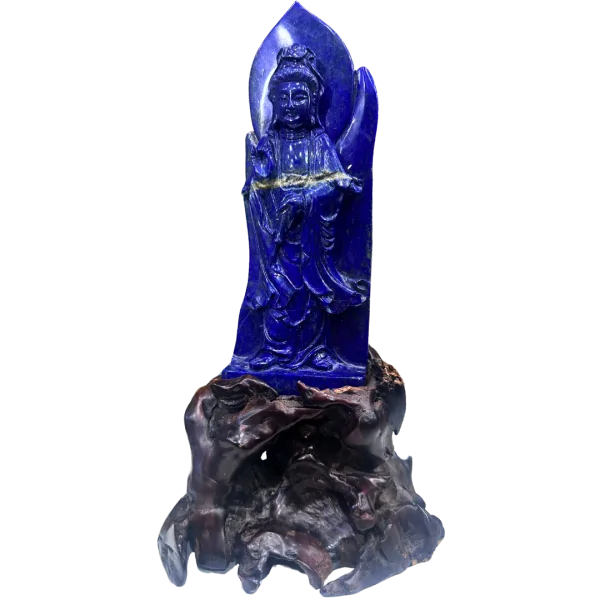 Sculpture Kuan-Yin en Lapis Lazuli - Communication | Dans les yeux de Gaïa
