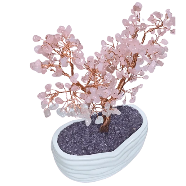 🌸 Arbre de vie quartz rose & améthyste – énergie | Dans les Yeux de Gaïa