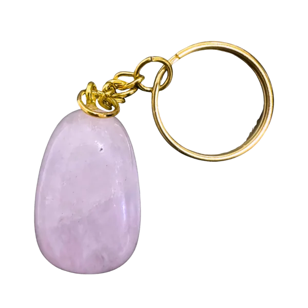 Porte clé doré en Quartz rose -  Réconfort | Dans les Yeux de Gaïa