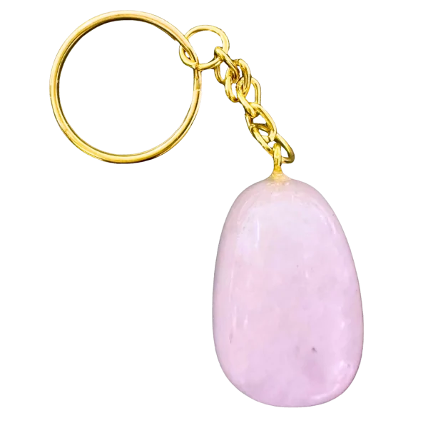Porte clé doré en Quartz rose -  Amour | Dans les Yeux de Gaïa