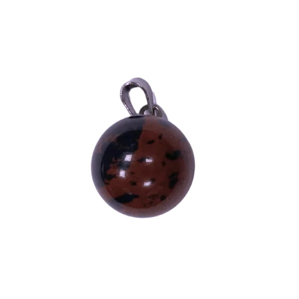 Pendentif boule Obsidienne Acajou - protection | Dans les yeux de Gaïa