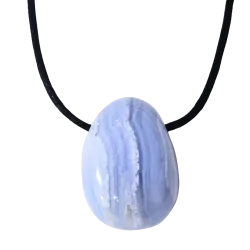 🔷 Collier Cabochon Calcédoine Bleue – Communication | Dans les Yeux de Gaïa