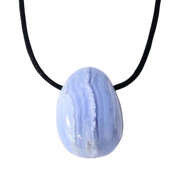 🔷 Collier Cabochon Calcédoine Bleue – Communication | Dans les Yeux de Gaïa