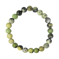 🟢 Bracelet Serpentine 8 mm – Apaisement Émotionnel | Dans les Yeux de Gaïa