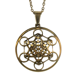 🔷 Collier Métatron – Chaîne + Pendentif Métal - Protection | Dans les Yeux de Gaïa