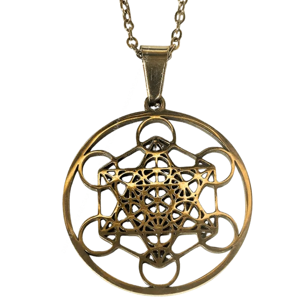🔷 Collier Métatron – Chaîne + Pendentif Métal - Protection | Dans les Yeux de Gaïa