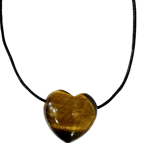 🤎 Cabochon coeur en Oeil de Tigre – Protection | Dans les Yeux de Gaïa