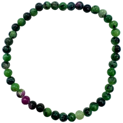🟢 Bracelet en Rubis Zoïsite 4 mm – Émotions | Dans les Yeux de Gaïa