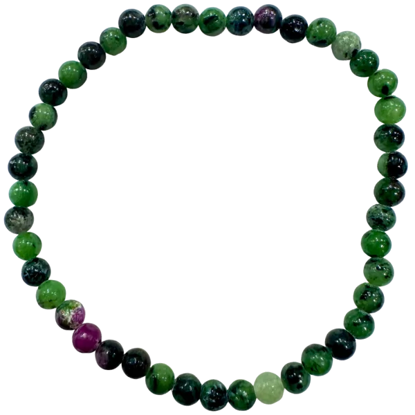 🟢 Bracelet en Rubis Zoïsite 4 mm – Émotions | Dans les Yeux de Gaïa