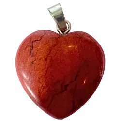 Petit pendentif coeur en Jaspe rouge – Énergie | Dans les Yeux de Gaïa
