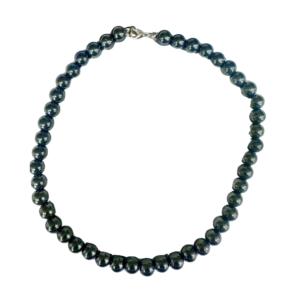 Collier en Hématite 10 mm - Courage | Dans les yeux de Gaïa