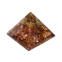 🧡 Pyramide orgonite en Cornaline et spirale  - Ondes | Dans les Yeux de Gaïa