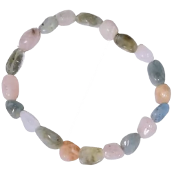 Bracelet en Béryl perles formes libres - Morganite | Dans les Yeux de Gaïa