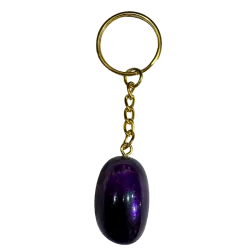 Porte clé doré en Améthyste
