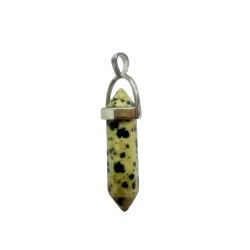 Pendentif pointe en Jaspe Dalmatien - Ancrage | Dans les yeux de Gaïa
