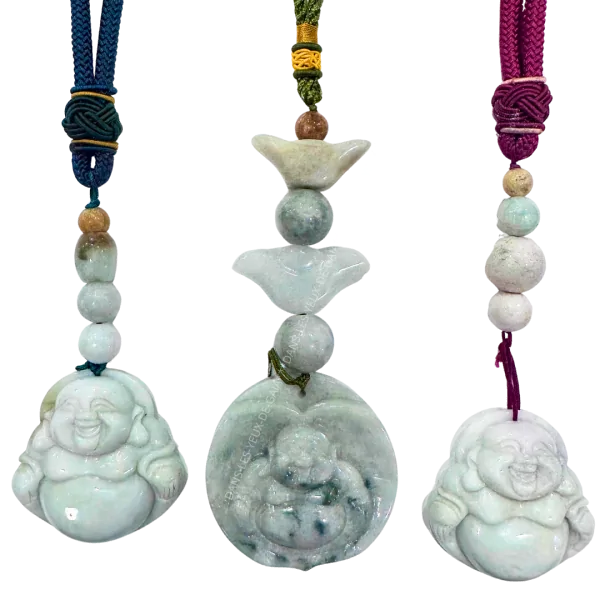 Bouddha rieur en Jade - abondance | Dans les yeux de Gaïa