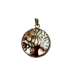 Pendentif Arbre de vie rond en Howlite - Sagesse | Dans les yeux de Gaïa
