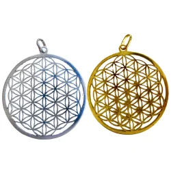 Pendentif Fleur de vie au choix ( argent ou plaqué or ) grand modèle - Paix intérieure | Dans les yeux de Gaïa
