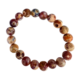Bracelet Agate de Feu perles rondes 10mm - ancrage | Dans les yeux de Gaïa