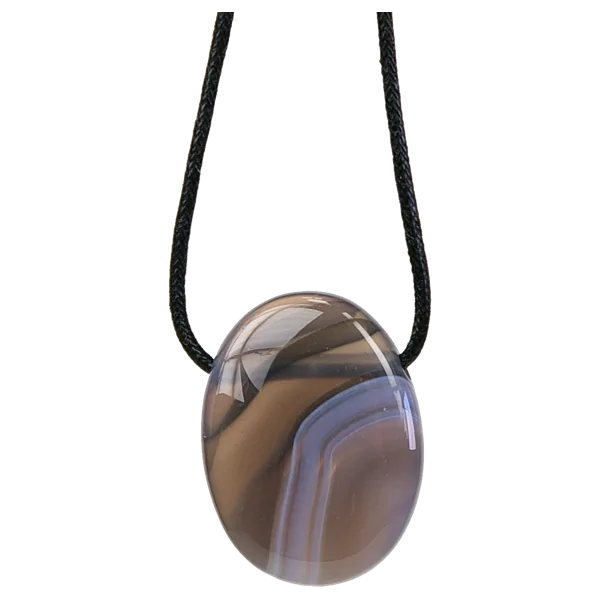 Pendentif pierre ovale percée - Agate rubanée