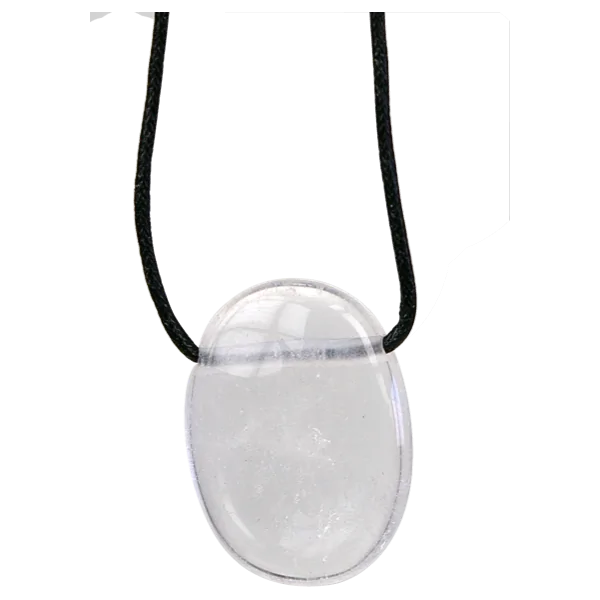 Pendentif pierre ovale percée - Cristal de roche | Dans les Yeux de Gaïa