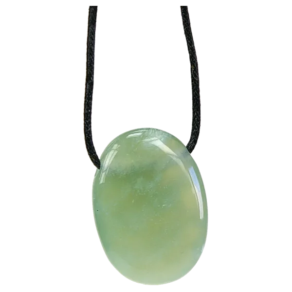 Pendentif pierre ovale percée - Serpentine