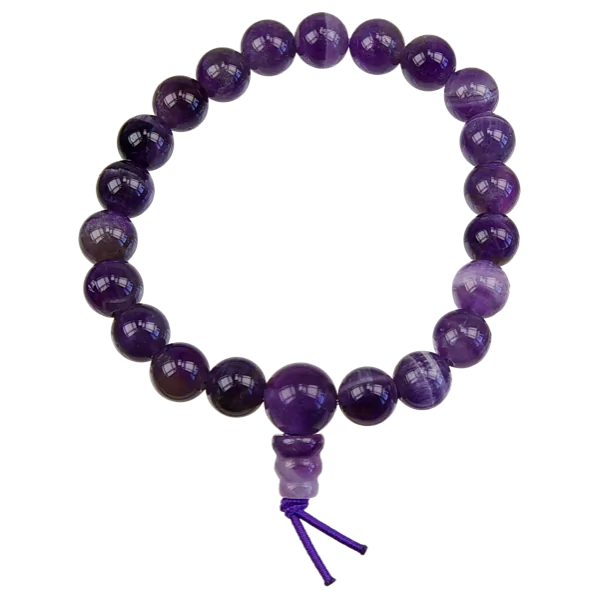 Bracelet mala tibétain - Améthyste | Dans les Yeux de Gaia