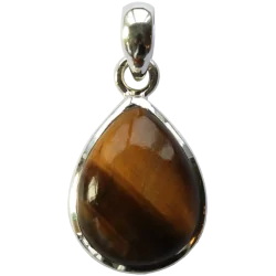 Pendentif argent goutte Oeil de Tigre - petit modèle