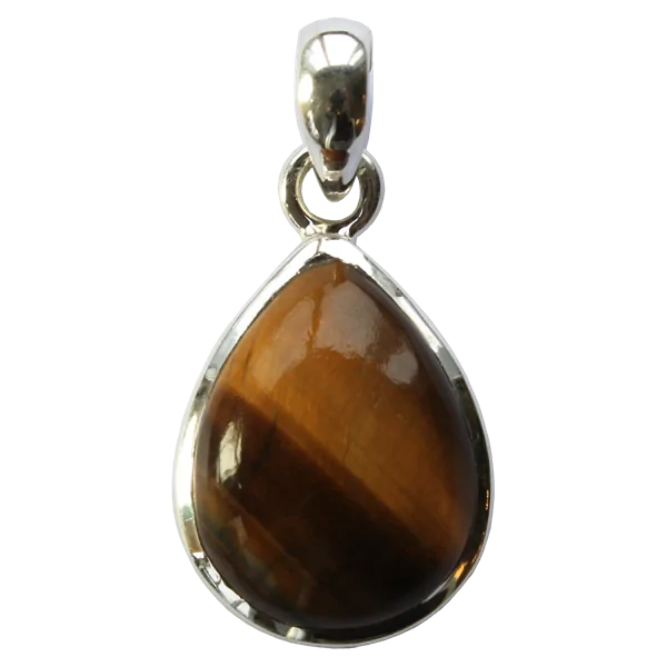 Pendentif argent goutte Oeil de Tigre - petit modèle