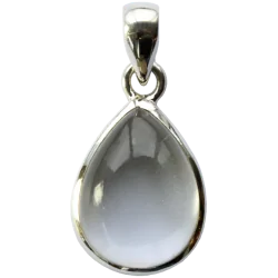 Pendentif argent goutte Cristal de Roche - petit modèle